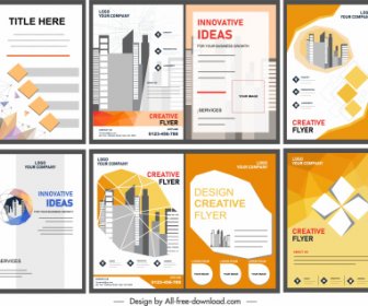Corporate Flyers Templates Colored Modern Bright Design
