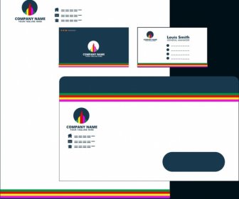 Corporate Identity Collection Charting Logotype Colorful Lines Decoration