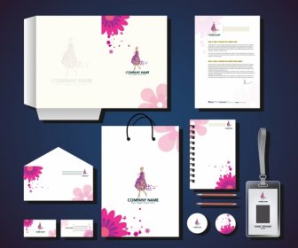 Corporate Identity Collection Fleurs Roses Ornement
