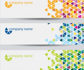 Corporate Identity Horizontal Banner Sets With Colorful Background