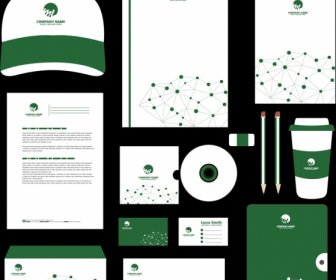 Corporate Identity Sets Green Design Dots Connection Ornament