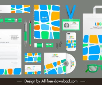 Corporate Identity Templates Colorful Modern Abstract Decor