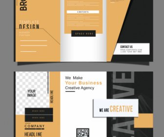 Corporate Leaflet Template Elegant Trifold Design