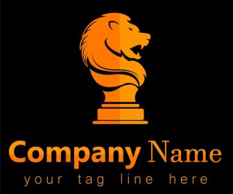 Desain Logo Perusahaan Dengan Lambang Singa Pada Gelap