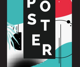 Perusahaan Poster Template Dekorasi Abstrak Warna-warni Datar