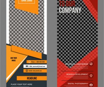 Corporate Poster Template Elegant Checkered Decor Modern Standee