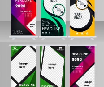 Corporate Posters Templates Elegant Colorful Modern Vertical Shape