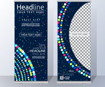 Corporate Standee Banner Modern Colorful Light Checkered Decor