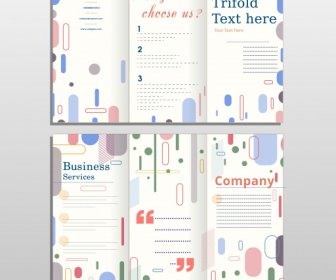 Corporate Trifold Brochure Bright Colorful Flat Geometric Decor