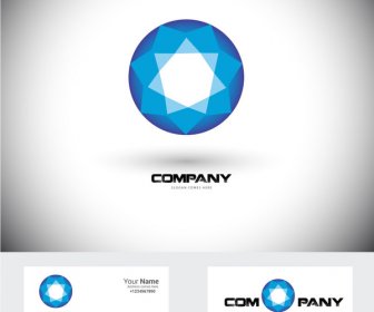 Desain Logo Perusahaan Dengan Diamond Bentuk Ilustrasi