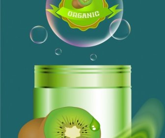 Cosmetic Advertisement Kiwi Fruit Icon Decor