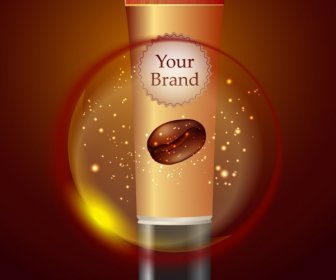 Kosmetischen Werbung Funkelnde Ornament Realistische Creme Tube