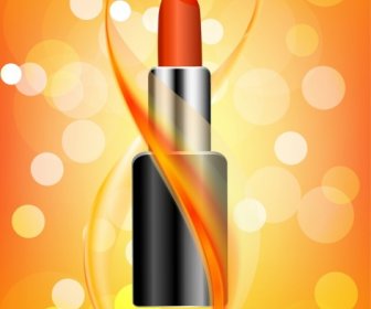 Rossetto Arancione Brillante Sfondo Pubblicitario Cosmetici Icona Sullo Sfondo