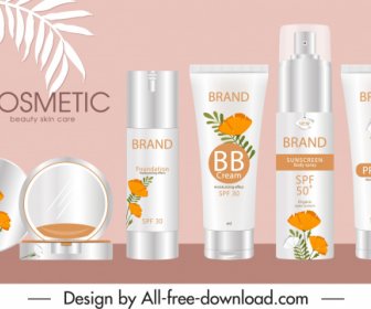 Cosmetic Advertising Banner Elegant Classic Design Leaf Decor