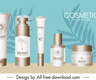 Cosmetic Advertising Banner Modern Bright Colored Design