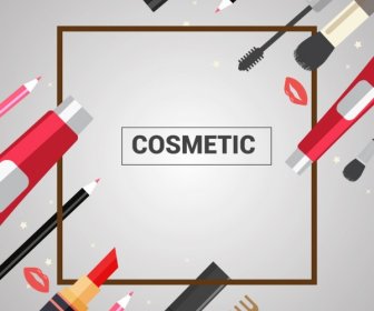 Kosmetischen Werbung Verschiedene Make-up Gefärbt, Die Werkzeuge Ornament