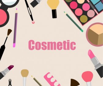 Cosmetic Design Elements Various Accessories Icons Flat Design