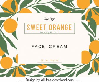 Template Label Kosmetik Oranye Sketsa Desain Klasik Datar