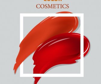 Cosmetics Advertising Red Splashing Square Frame Decoration