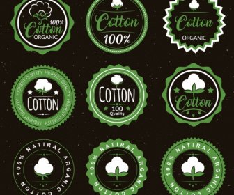 Cotton Products Seals Collection Various Circles Flat Design