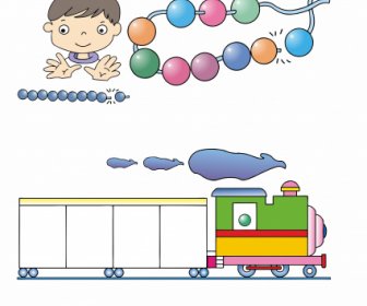 計數孩子數學火車玩具