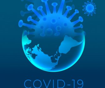 Covid 19 Banner Template Virus Shaped Earth Sketch