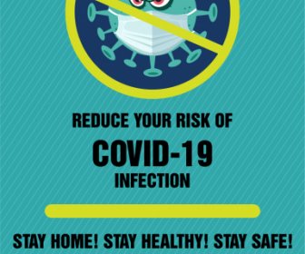 covid poster template cross stylized virus sketch