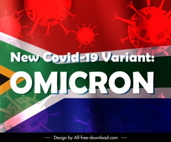 COVID-19亜種オミクロン拡散警告バナーウイルスアフリカ国旗の装飾