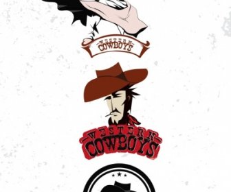 Cowboy Logo Design Elements Man Icon Classical Decor