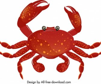 Crab Icon Template Modern Red Design