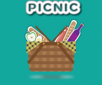 ピクニックのための食糧の箱
