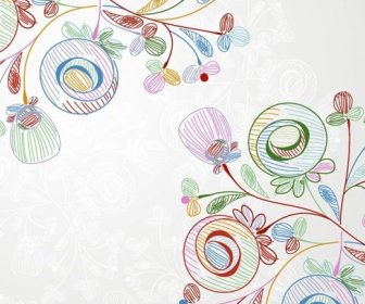 Buntstifte Floralen Stil-Vektorgrafik