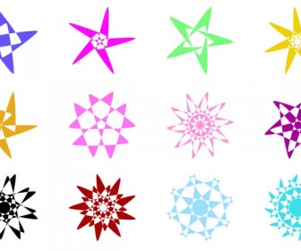 estrellas coloridas locas copos de nieve