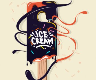 Cream Stick Advertising Background Colorful Dynamic Decor