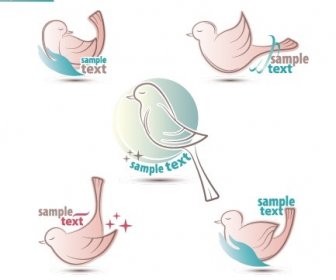 Los Iconos De Pájaros Creativo Diseño Gráfico Vectorial