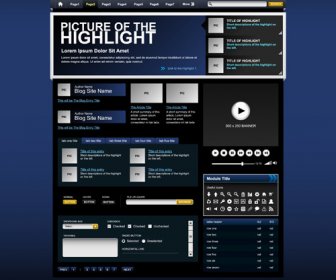 Creative Black Template Website Vector Design