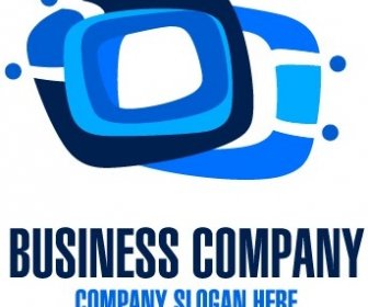 Creative Blue Style Business Logos Vector Set