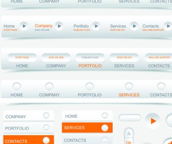 Creative Buttons And Web Menus Elements Vector