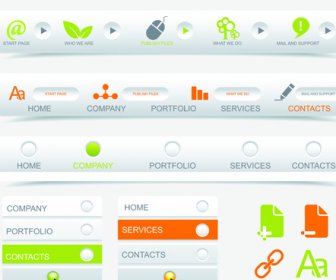 Creative Buttons And Web Menus Elements Vector