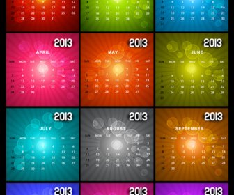 創造的なカレンダー Grids13 デザインのベクトル