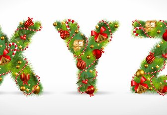 Kreative Weihnachtsbaum Alphabet Und Anzahl Vektor-Satz