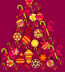 Creative Christmas Tree Baubles Background