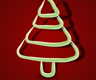 Pohon Natal Kreatif Desain Latar Belakang Set