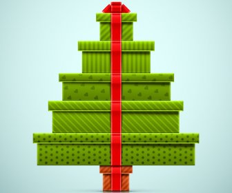 kreative Weihnachtsbaum-Geschenk-Vektor-Grafiken