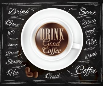 Creative Coffee Elements With Wooden Background Vector
