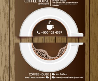 創意咖啡屋名片向量圖