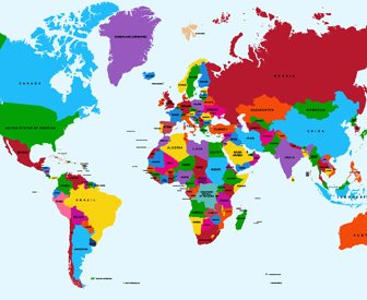 Vector Mappa Mondo Colorato Creativo