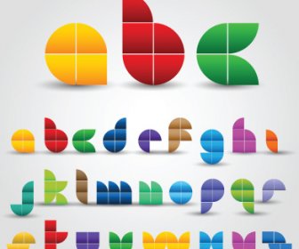 Gráficos Del Vector Creativo Colorido Alfabeto Decorativo