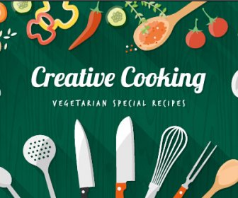 Creative Cooking Design Background Vectors