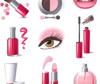 Creative Cosmetics And Makeup Vector Icons